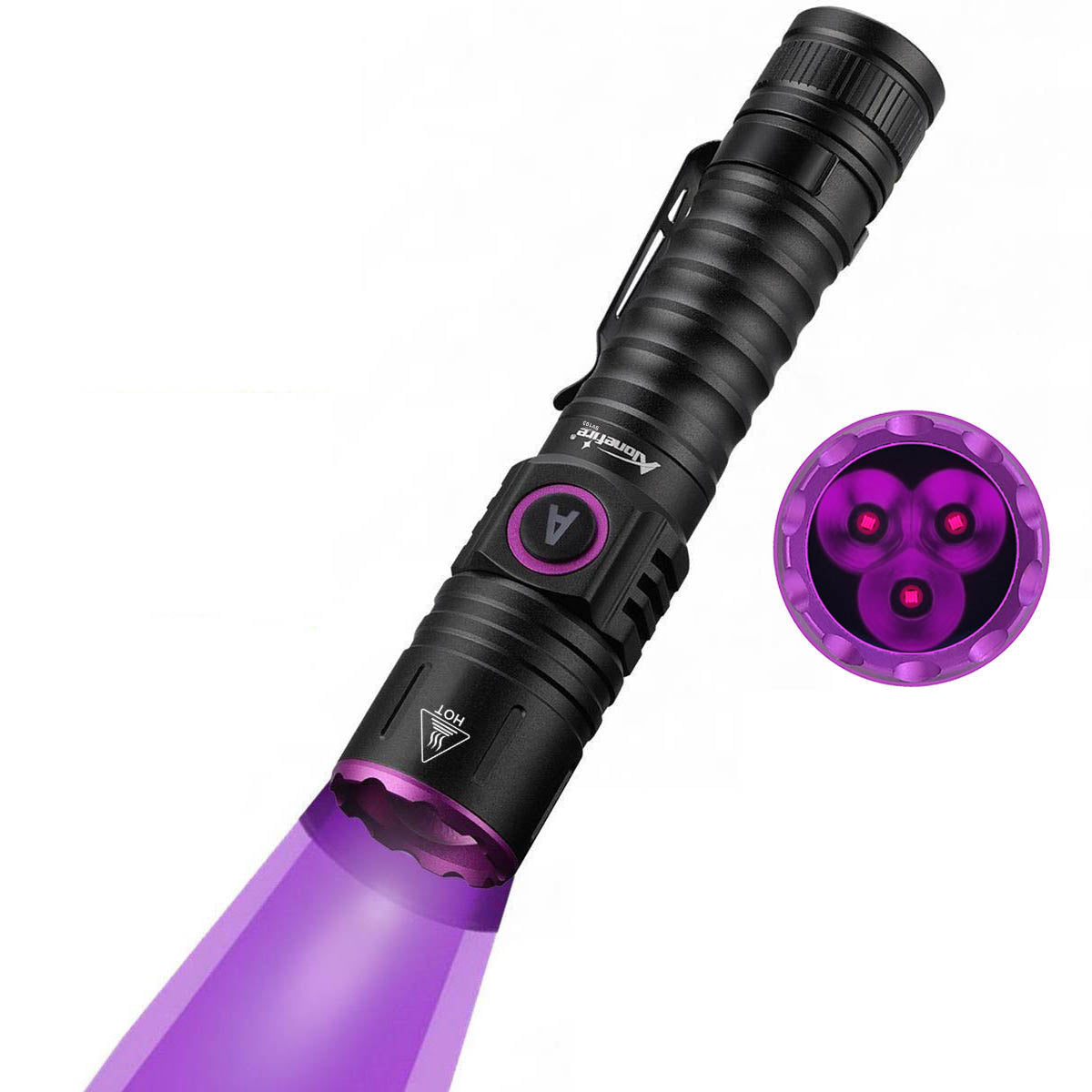 Alonefire SV103 365nm UV Flashlight 10W Type C USB Rechargeable Black Light Money Detector for Resin Curing, Pet Urine Detection, Scorpion, Fishing, Minerals, Leaks, Cure Glue with Battery