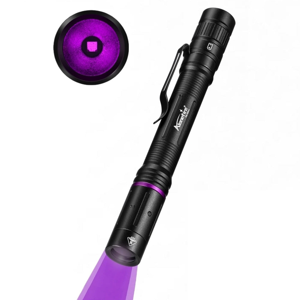 Alonefire P66 Mini 3W UV Flashlight 365nm Portable Ultraviolet Small EDC Black Light for Pet Urine Detector, Minerals, Scorpions, Finding Stains, Money Checker