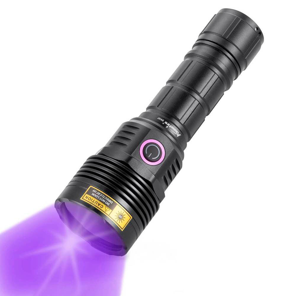 Alonefire SV47 12W 365nm UV Flashlight USB C Rechargeable Long Range Black Light Pet Urine Detector for Resin Curing, Fishing, Scorpion, Minerals, Bed Bugs, Leaks