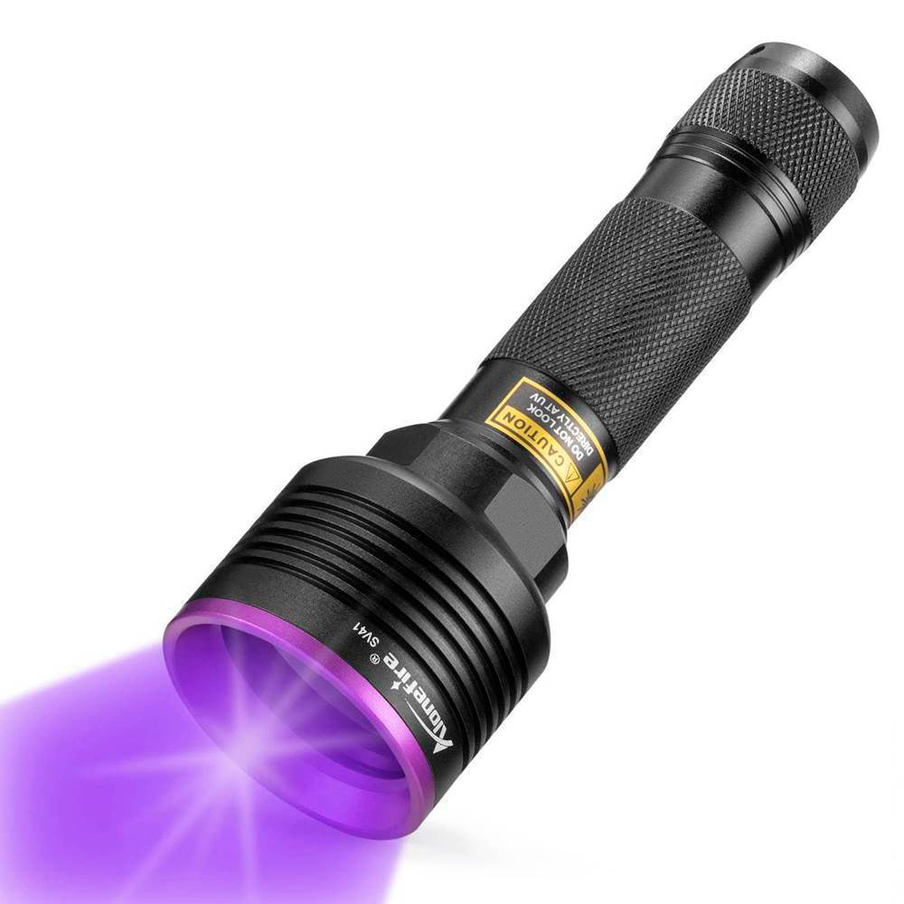 Alonefire SV41 395nm UV Flashlight Light 10W USB Rechargeable Woods Lamp Black Light for Pet Urine Detection, Resin Curing, Scorpion, Fishing, Minerals