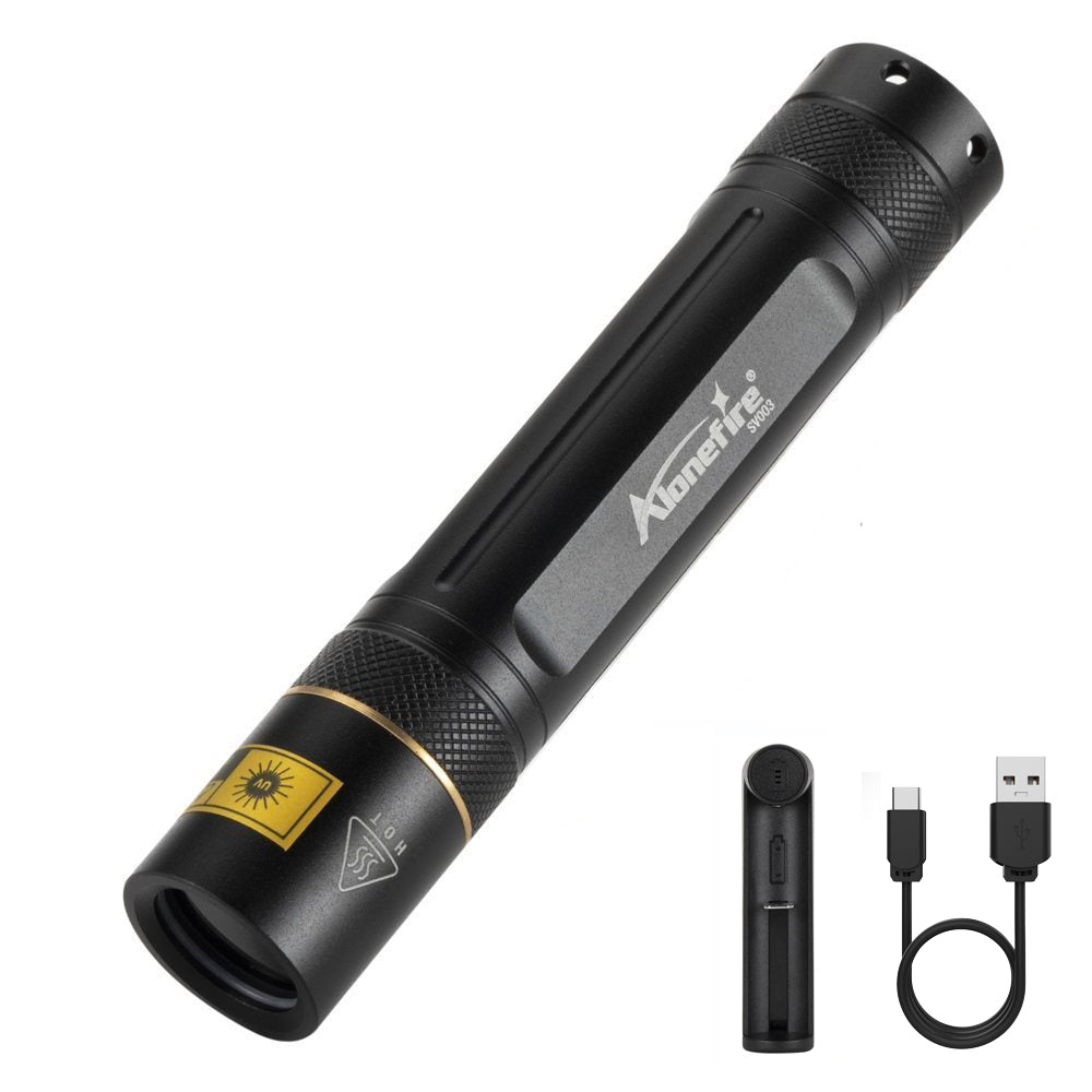 Alonefire SV003 10W 365nm UV Flashlight Portable USB Rechargeable