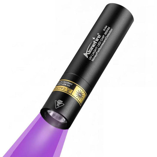 Alonefire SV94 395nm Small UV Flashlight 3W USB C Rechargeable Mini Black Light Money Detector for Resin Curing, Pet Urine Detection, Scorpion, Fishing, Minerals,Leaks,Cure Glue with Built-in Battery