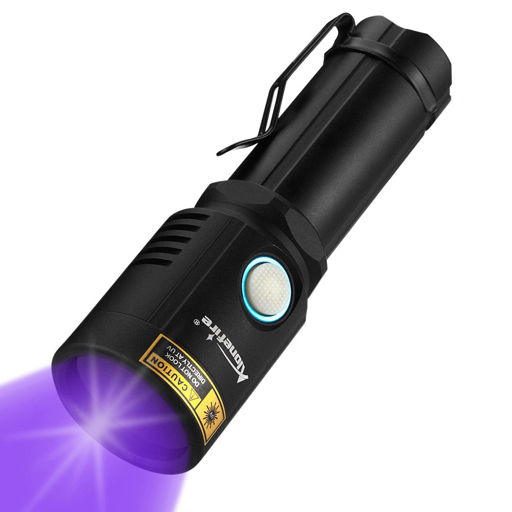 Alonefire X901UV 365nm UV Flashlight 10W Blacklight USB C Rechargeable Ultraviolet Black Light for Pet Urine Detector, Scorpion, Resin, Bed Bug, Fishing, Rocks
