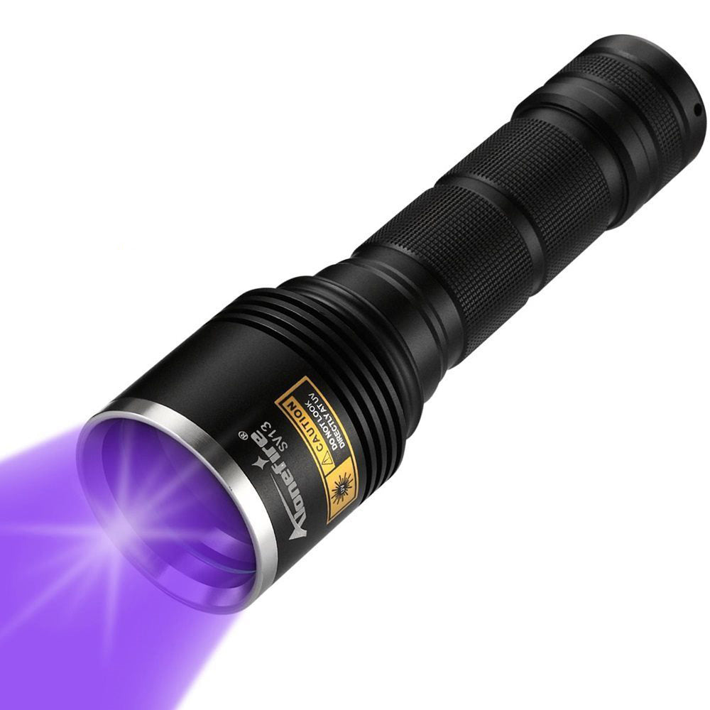 Alonefire SV13 15W 365nm UV Flashlight Rechargeable Ultraviolet Woods Lamp Powerful Black Light for Pet Urine Detector, Resin, Bed Bug, Scorpion, Fishing