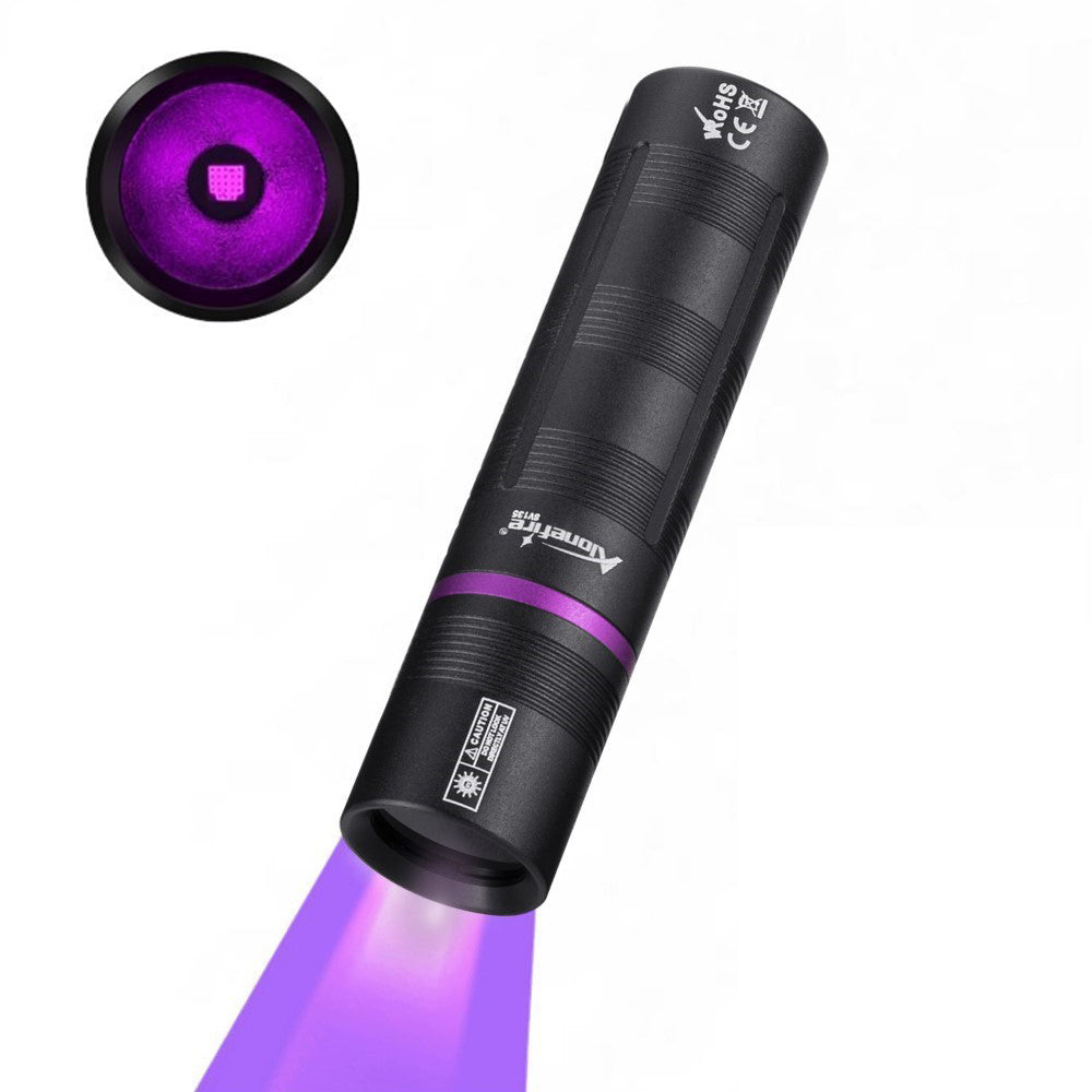 Alonefire SV135 Mini 365nm UV Flashlight USB C Rechargeable Blacklight Woods Lamp Money Detector Black Light for Pet Urine Detetector, Minerals, Rocks, AC Leaks with Built-in Battery