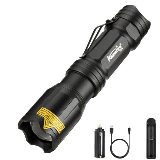 Alonefire X004 Multicolor Flashlight Red Light Green Light USB Rechargeable Blue Light Flashlight RGB Color Changing Waterproof with Battery, Charger for Night Observation Astronomy Aviation Tracking