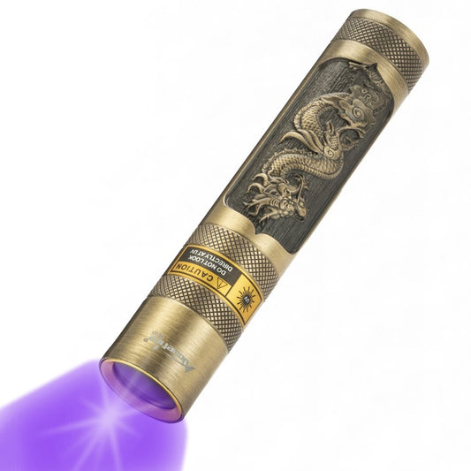 Alonefire SV65 5W 365nm UV Flashlight USB Rechargeable Ultraviolet Mini UV Light ID Checking Black Light for Pet Urine Detector, Resin Curing, Scorpion, Bed Bug, Leak, Minerals with Built-in Battery